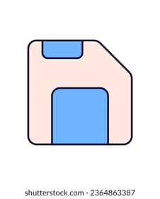 File save retro icon. Magnetic floppy disc save icon. Vector illustration
