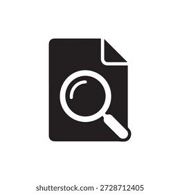 File search and document lookup silhouette icon for digital systems