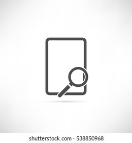 File search or find icon in simple outline design. EPS10 vector illustration.