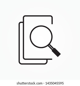 File search icon. Document page with magnifier tool symbol. Icon search document Single Icon Graphic Design
