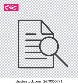 Icono de búsqueda de archivos, ícono de búsqueda, ícono de contenido de archivo, ícono de Vector de formato EPS archivo de ilustración
