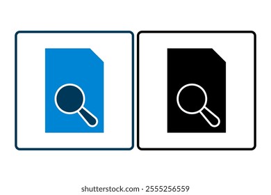 File Search icon. icon related to Search. suitable for web site, app, user interfaces, printable etc. solid icon style. simple vector design editable