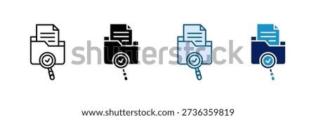 File Search Icon Set Multiple Style Collection
