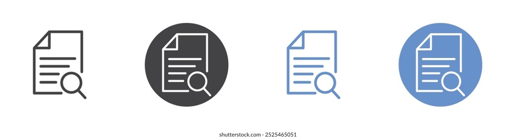 File search icon Thin outline art symbol