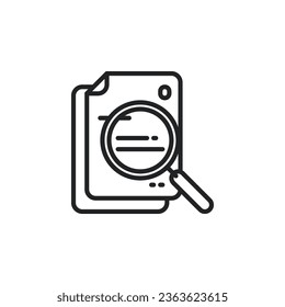 File search outline icon. Vector illustration. Isolated icon is suitable for web, infographics, interfaces, and apps.