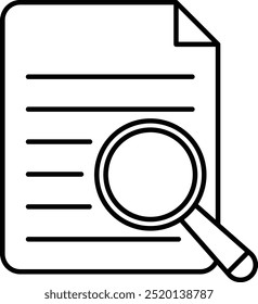 Diseño de íconos de línea de Vector de Búsqueda de archivos