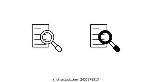 Dateisuchsymbol mit weißem Hintergrund Vektorgrafik Stock Illustration