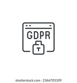 File Security GDPR icon, File Security GDPR vector illustration