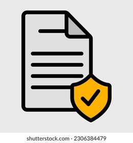 Icono de seguridad de archivos en estilo de línea rellena, uso para presentación de aplicaciones móviles del sitio web