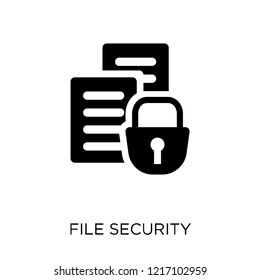 File security icon. File security symbol design from Internet security collection. Simple element vector illustration on white background.