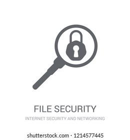 File security icon. Trendy File security logo concept on white background from Internet Security and Networking collection. Suitable for use on web apps, mobile apps and print media.