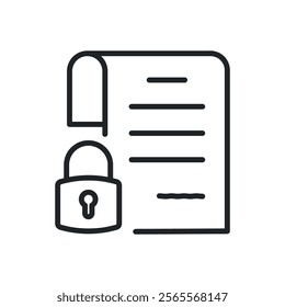 File security thin line icons. Perfect pixel on transparent background