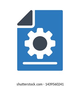 file setting glyph color vector icon
