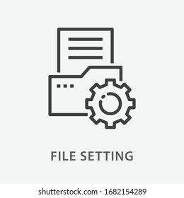 File setting line icon. Vector illustration on white background.
