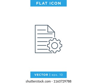 File Settings Vector Line Icon With Editable Stroke