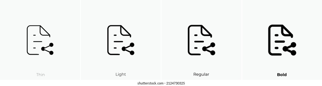 file share alt icon. Thin, Light Regular And Bold style design isolated on white background