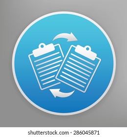 File share design icon on blue button,clean vector