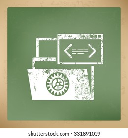 File share design on blackboard background,vector