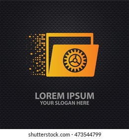 File share design on dark background,vector