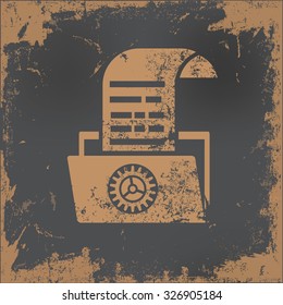 File share design on old paper background,vector