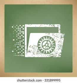 
File share design on old paper background, vector