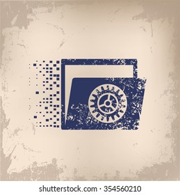 
File share design on old paper background, vector