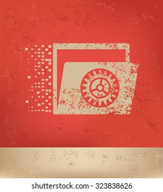 File share design on red background, grunge vector
