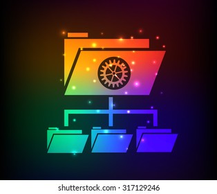 File share design,abstract rainbow concept,clean vector