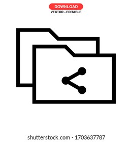 file share icon or logo isolated sign symbol vector illustration - high quality black style vector icons
