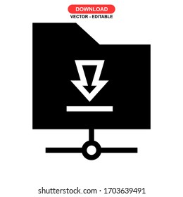 icono de uso compartido de archivos o logotipo símbolo de signo aislado ilustración vectorial - iconos vectoriales de estilo negro de alta calidad
