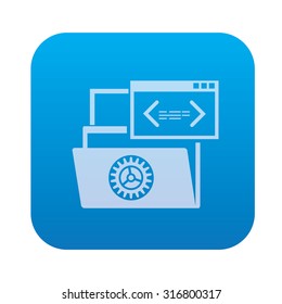 File share icon on blue background,clean vector