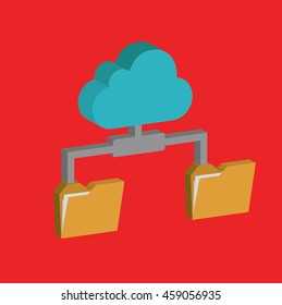 File share info graphic on red background,vector