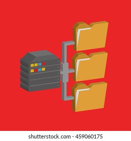 File share info graphic on red background,vector