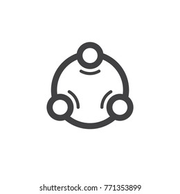 File share line icon, outline vector sign, linear style pictogram isolated on white. Connection symbol, logo illustration. Thick line design. Pixel perfect vector graphics