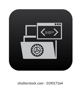 File share and network on black button blackboard,vector