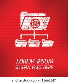 File share on red background,poster grunge design