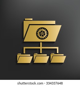 File share on yellow background,clean vector
