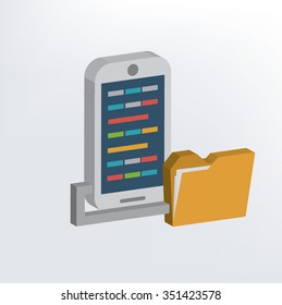 File share,mobile phone design,three dimension,vector