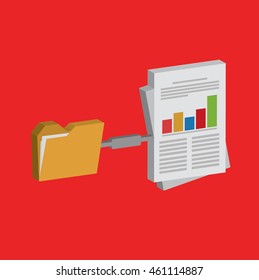 File share,network info graphic on red background,vector