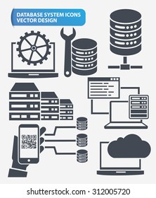 File share,Networking and database server icon set design,clean vector
