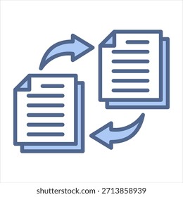 Ilustración vectorial de icono azul para compartir archivos