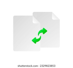 File sharing. Flat, white, share files, share data, share data. Vector icons.