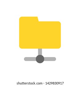 File sharing. Folder network icon vector flat style