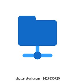 File sharing. Folder network icon vector flat style