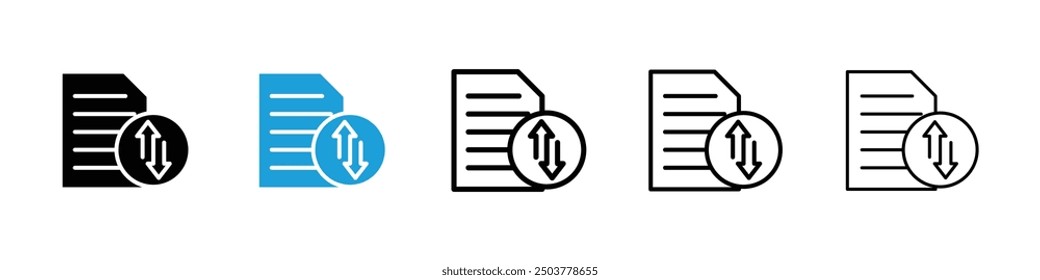 Icono de intercambio de archivos en colores negro y azul