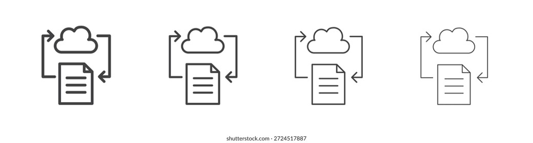Concepto de icono de intercambio de archivos Pictograma lineal. Ilustración de elemento simple.