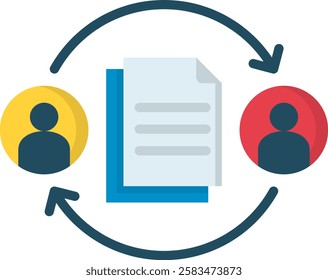 File Sharing Icon Flat Vector Illustration