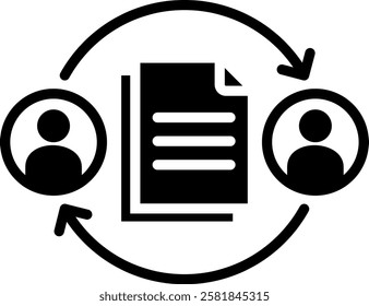 File Sharing Icon Glyph Vector Illustration