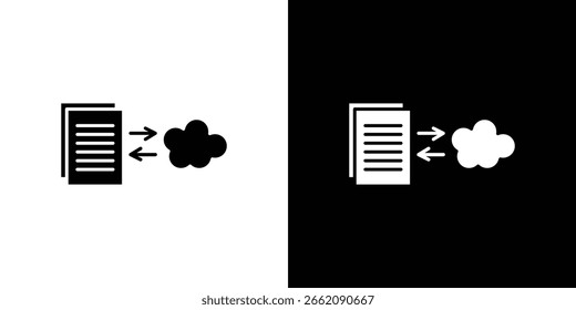Icono de intercambio de archivos glifos Vectores. Web flat pack.
