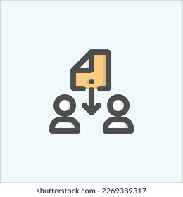  file sharing icon, isolated internet colored outline icon in light blue background, perfect for website, blog, logo, graphic design, social media, UI, mobile app